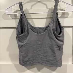 lululemon athletica Gray Ribbed Support Crop Tank